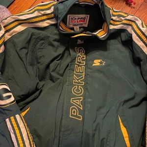 VINTAGE Green Bay Packers Jacket Adult women’s Large Green Starter Pro Line